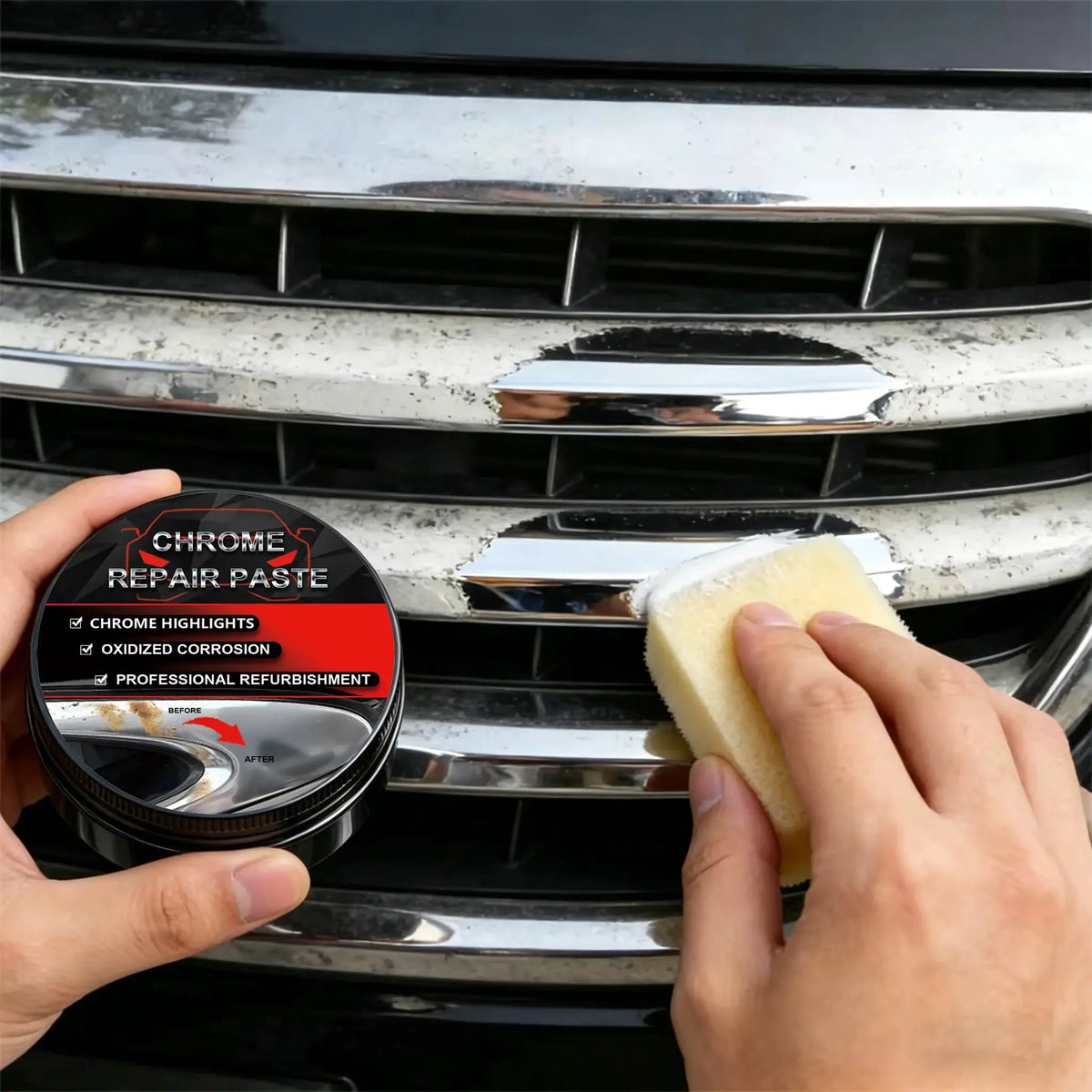 Polishing Paste for Chrome Plated Cars Fix Scratches on Door Handles Window Frames Car Logos Restore Surface Shine k*61 by InterCyprus Trading Ltd