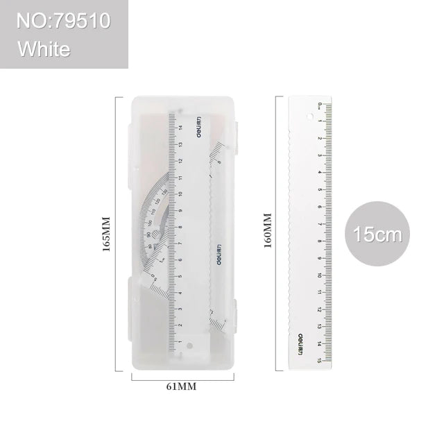 4-in-1 Aluminium Alloy Multifunctional Ruler Set 79510-White / CHINA