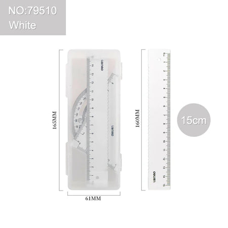 4-in-1 Aluminium Alloy Multifunctional Ruler Set 79510-White / CHINA