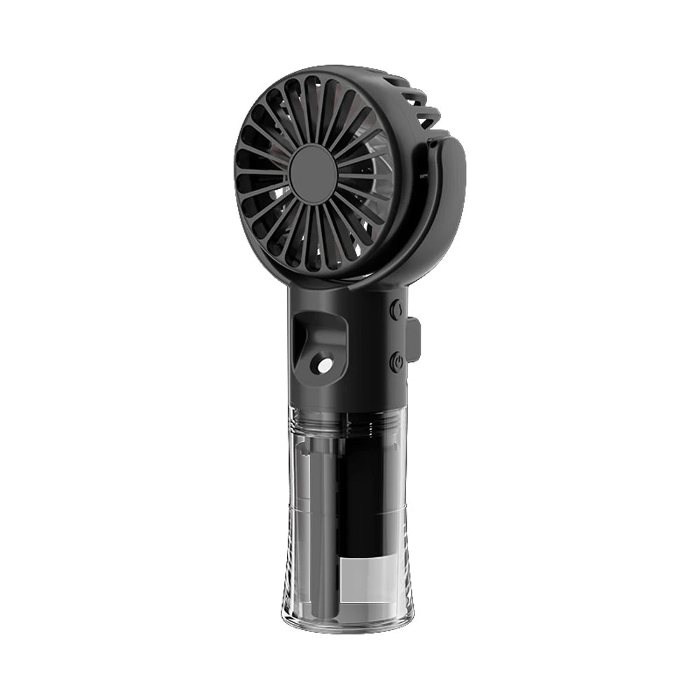 Raugee Portable Water Mist Fan Rechargeable &ndash; Four Speeds Black