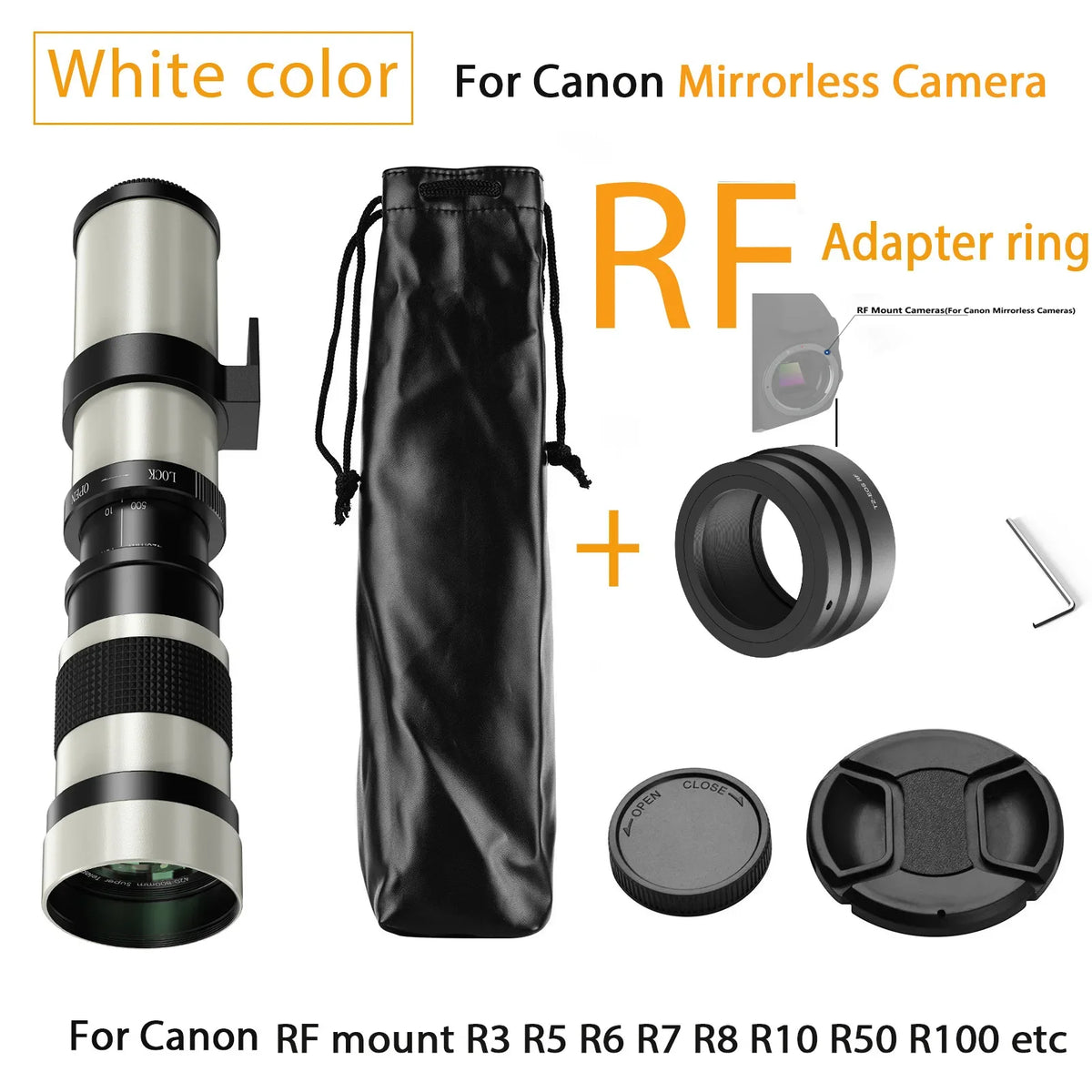 Lightdow Telephoto Lens 420-800mm f 8.3 &ndash; Super Telephoto Zoom for DSLR Cameras for Canon RF 02