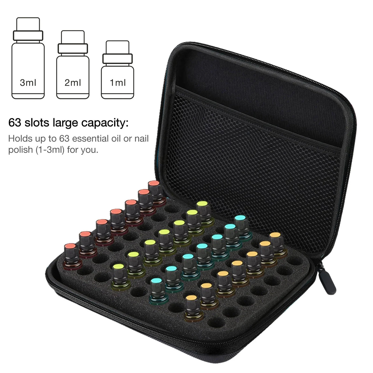 63 Slots Portable Essential Oil Storage Case &ndash; Travel Ready
