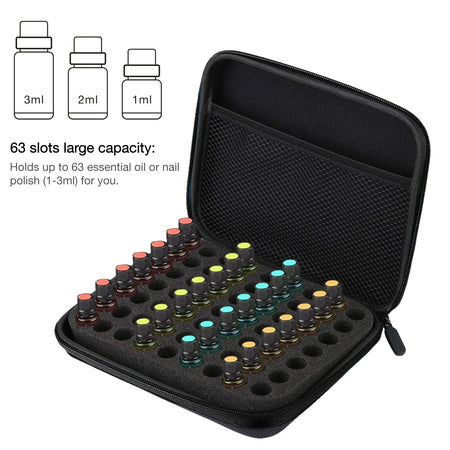 63 Slots Portable Essential Oil Storage Case &ndash; Travel Ready