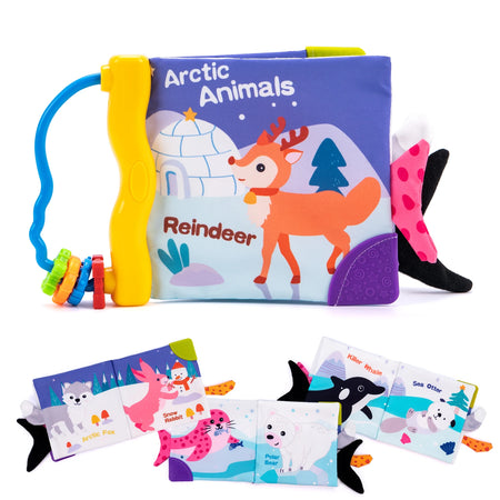 Soft Baby Cloth Book &ndash; Engaging Sensory Learning Toy Reindeer