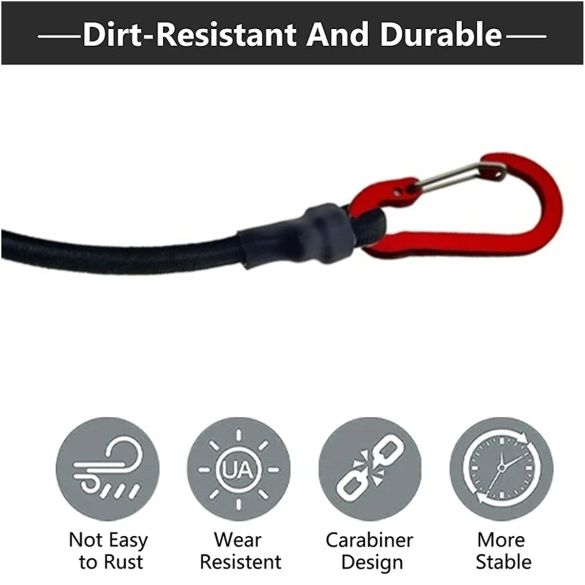 Heavy Duty Bungee Cord with Carabiner Hooks for Versatile Outdoor Use