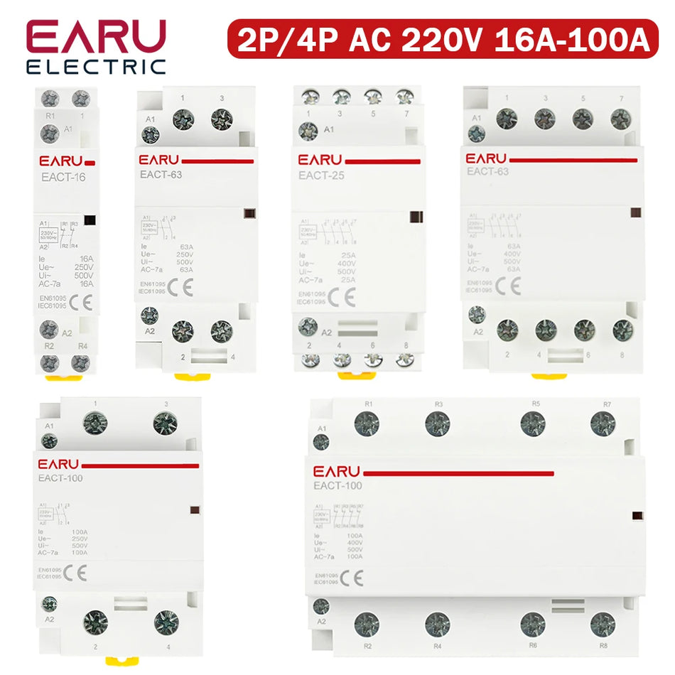 Interruttore Contattore AC da Din Rail, 16-100A, 220V, Alloggiamento in Lega, Modulare