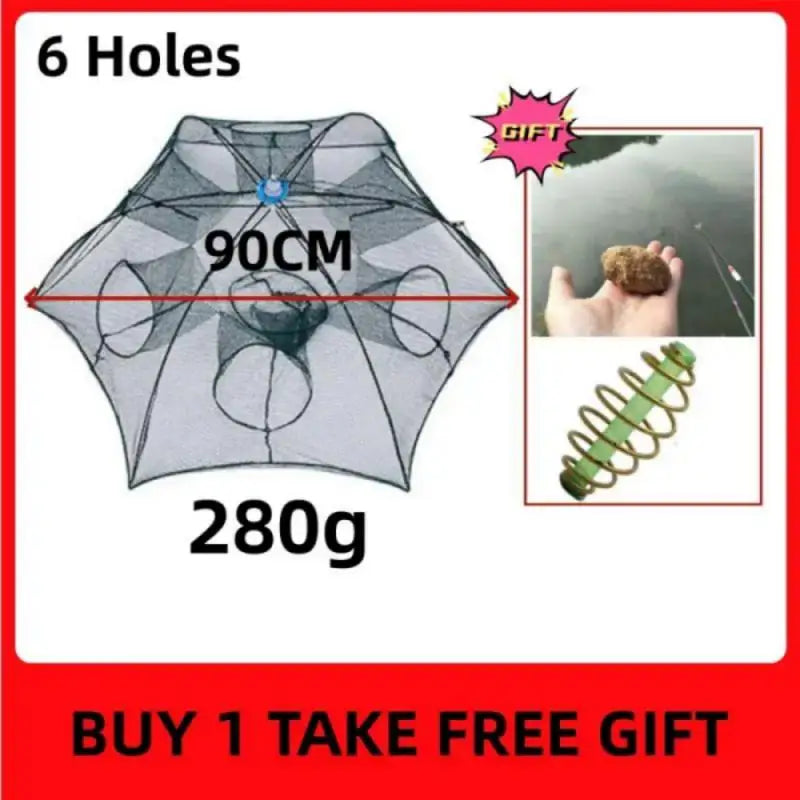 Automatic Foldable Fishing Net - 4-6 Holes Crab Trap