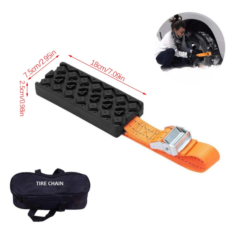 Snow Mud Ice Tire Chain Straps &ndash; Non Slip PU Anti Skid