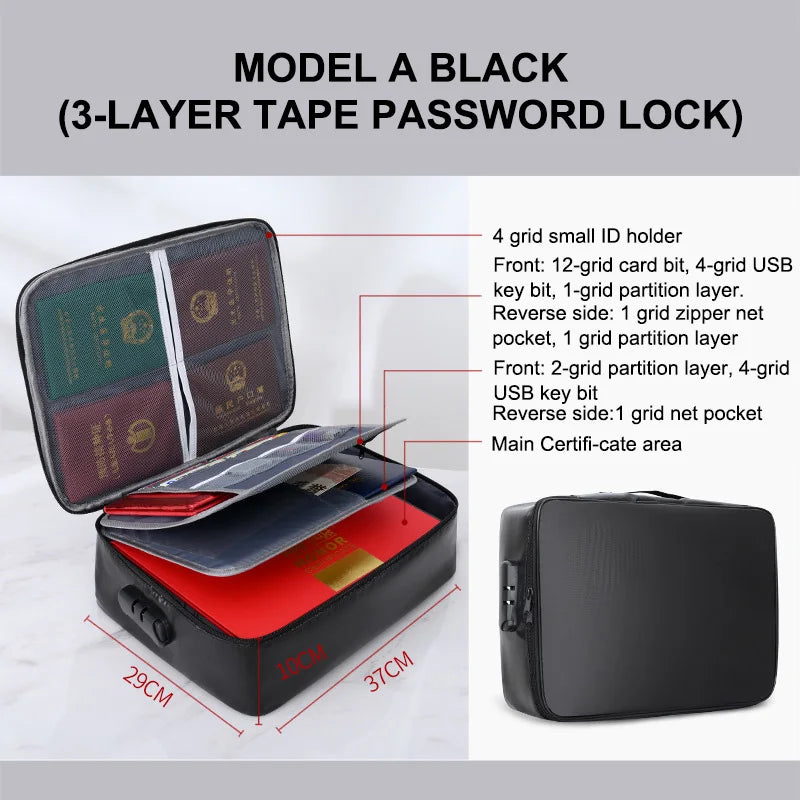 Fireproof Storage Bag 5BX0017 &ndash; Fire And Water Resistant Black