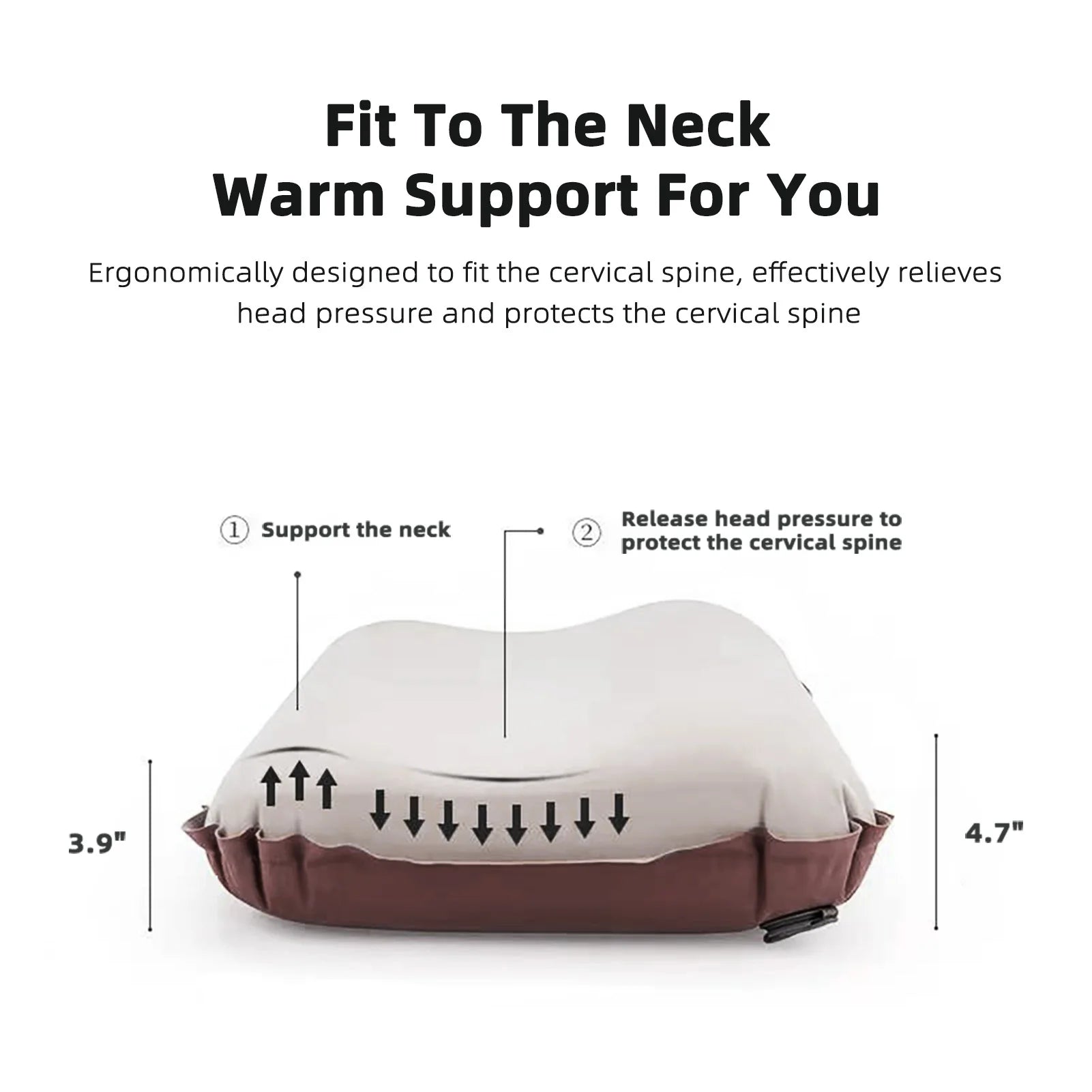 Sponge Pillow Auto Inflatable &ndash; Portable Cervical Pillow