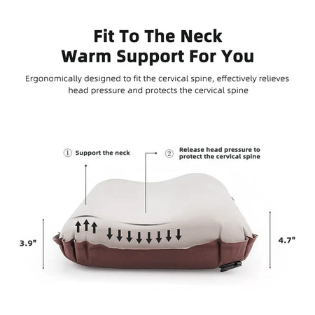 Sponge Pillow Auto Inflatable &ndash; Portable Cervical Pillow