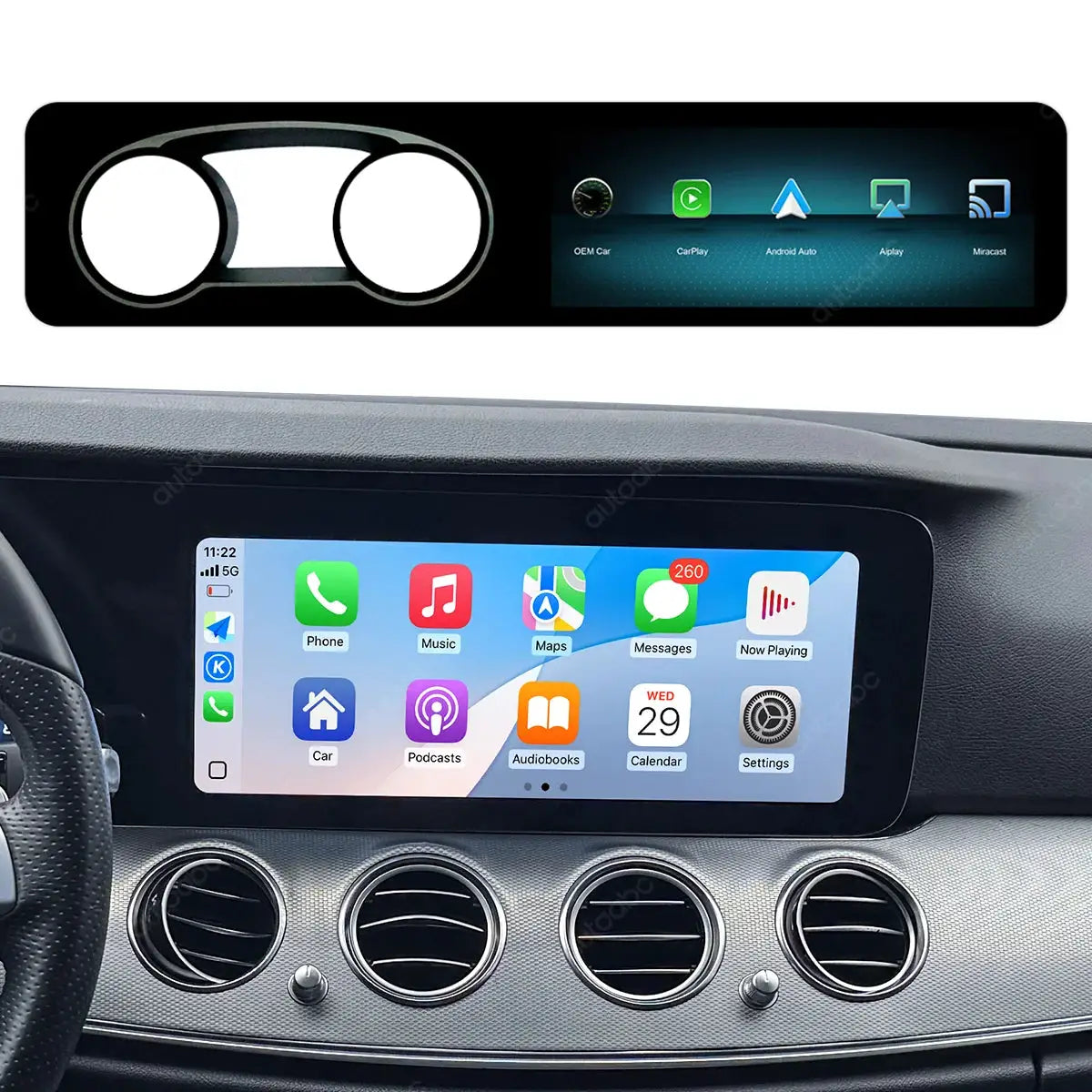 12.3"Multimedia Ultra-thin Screen Wireless CarPlay Android Auto For Mercedes Benz E Class E200 E300 W213 NTG5.5 With BT Airplay by InterCyprus Trading Ltd