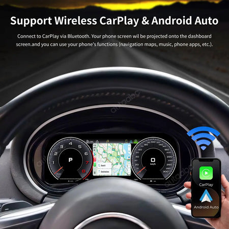AUTOABC 10.25' LCD Digital Dashboard Cluster Wireless CarPlay Android Auto FOR AUDI TT 2008-2014 year Screen mirroring function by InterCyprus Trading Ltd
