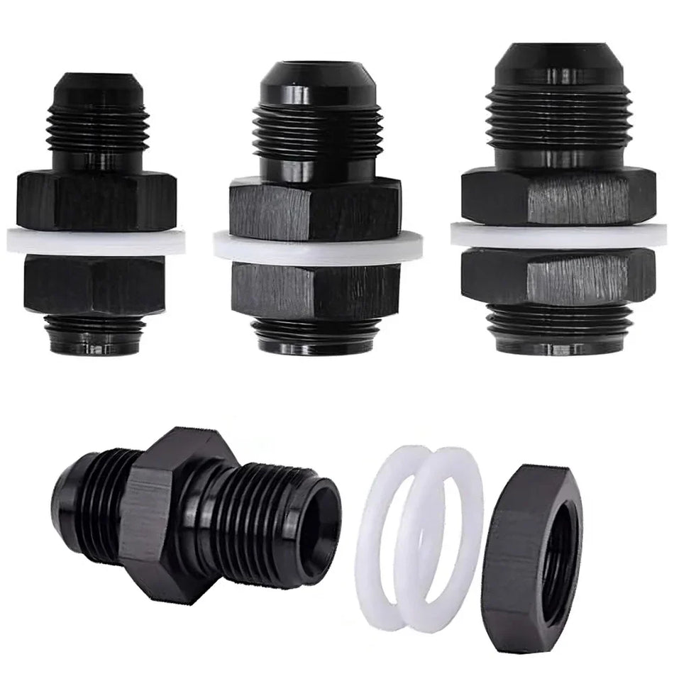 Adaptateur de cloison de réservoir de carburant en aluminium AN6 AN8 AN10, noir
