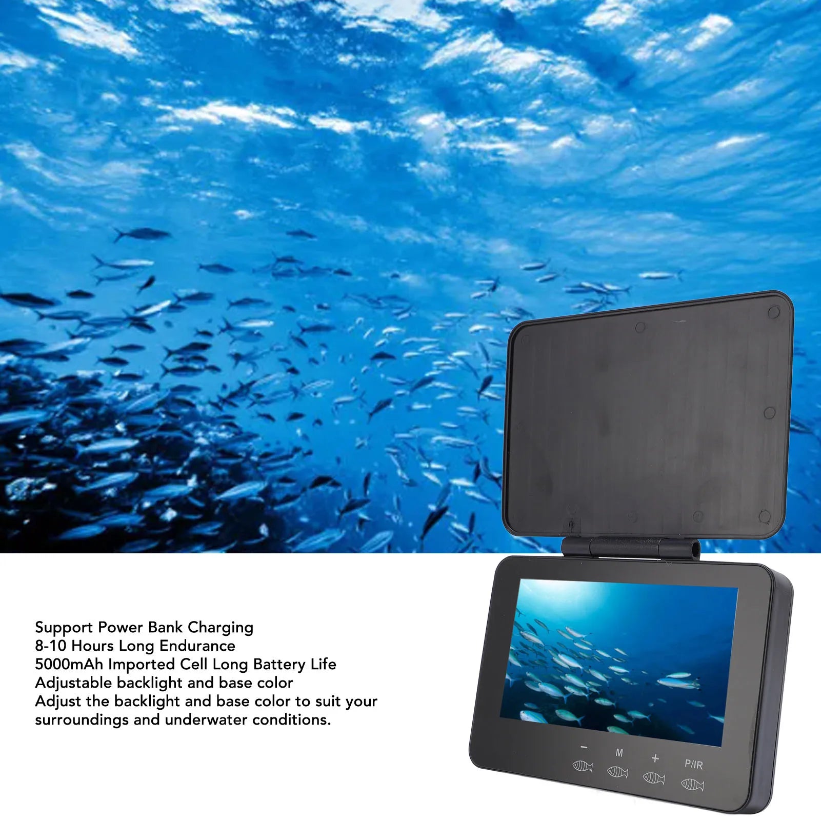 Fish Finder Camera Screen - 4.3 Inch HD Touchscreen, Long Battery Life