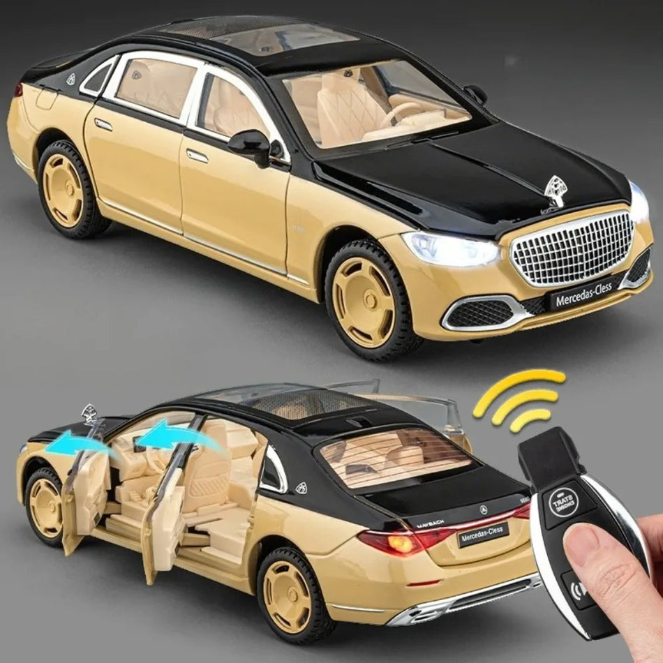 Mașină de jucărie Diecast S680 la scară 1:24 cu uși care se deschid prin tragere înapoi, absorbție a șocurilor.