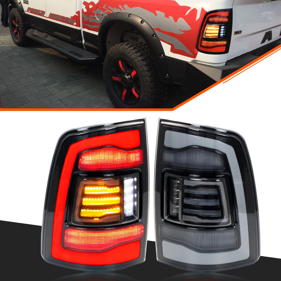 Xunder LED tylne światła do Dodge Ram 1500 2500 3500 2008-2018 4. generacji sekwencyjne kierunkowskazy przezroczyste tylne lampy