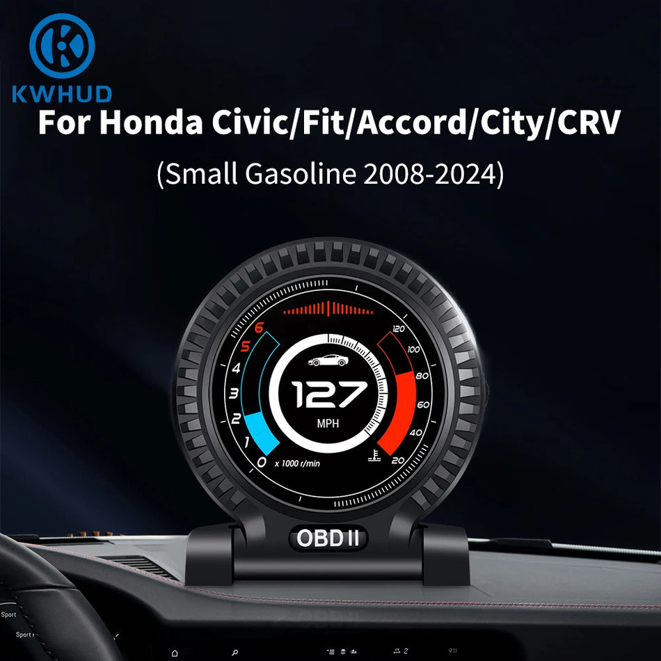 OBD2 head-up displej rychloměr a teploměr pro Honda Civic Accord City CRV 2008-2024