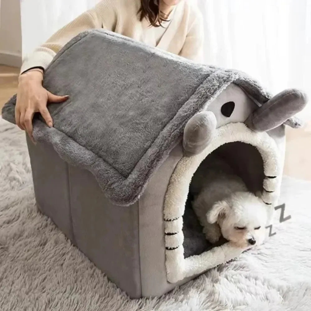 Versatile Velvet Pet House for Dogs and Cats - Washable and Dismantleable