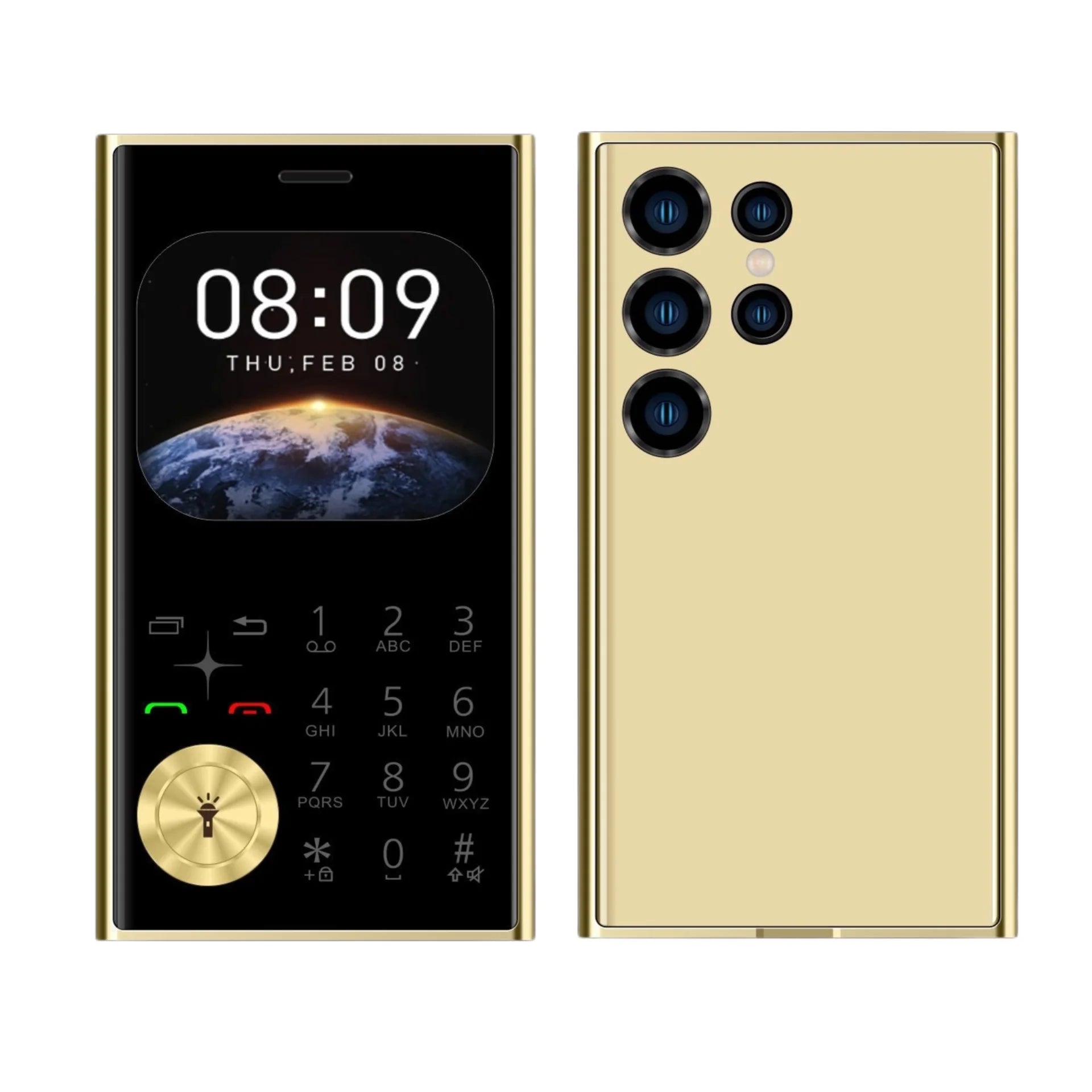 Credit Card Size Mini Phone &ndash; Ultra Thin 2.0 Display Gold / Standard