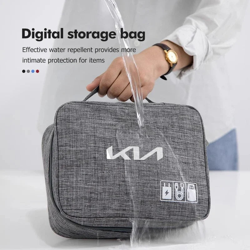Large Capacity USB Cable Bag Organizer - KIA Compatible