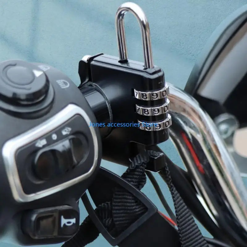 Κλειδαριά Κράνους Μοτοσυκλέτας με Κωδικό 3 Ψηφίων, Αντικλοπικό Κράμα Αλουμινίου