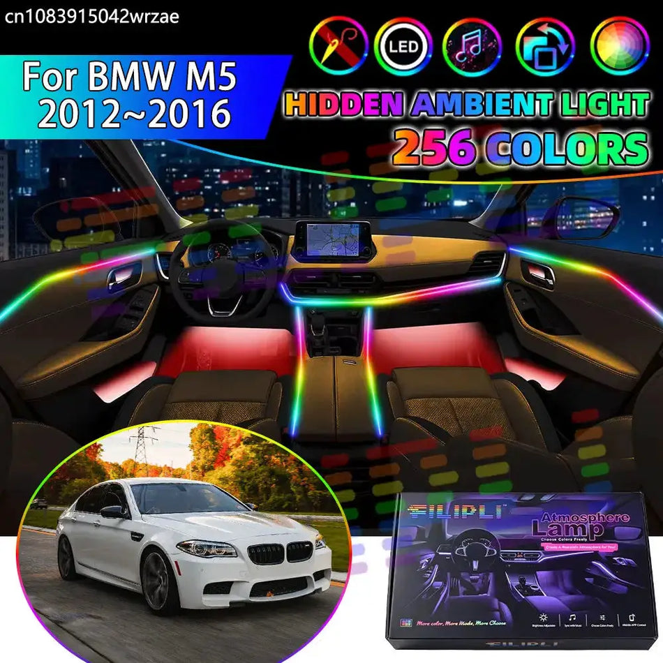 RGB LED Ambient Light Strips with App Control for BMW F10 M5 2012-2016 Breathing Effect