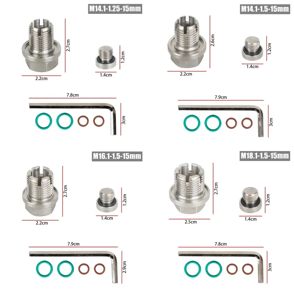 M12.1x1.25/1.5/1.75 M14.1 M16.1 M18.1x 15mm Oil Drain Plug Oversize Piggyback Self Tapping Oil Pan Thread Repair Kit by InterCyprus Trading Ltd