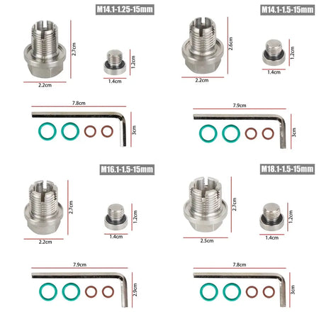M12.1x1.25/1.5/1.75 M14.1 M16.1 M18.1x 15mm Oil Drain Plug Oversize Piggyback Self Tapping Oil Pan Thread Repair Kit by InterCyprus Trading Ltd