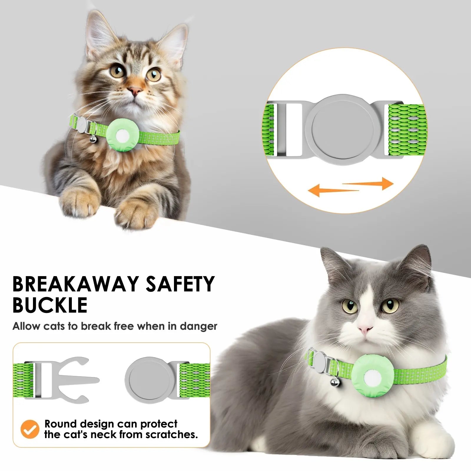 Cat GPS Tracker Collar With Elastic Buckle &ndash; No Monthly Fee