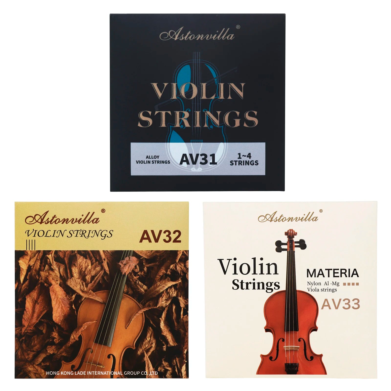 Astonvilla 4/4 Violin Strings E-A-D-G &ndash; High Quality Core