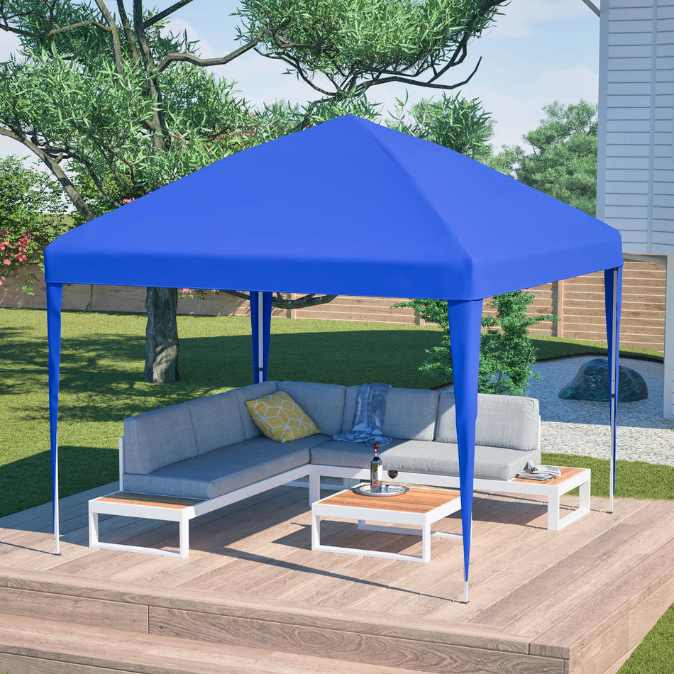 Blå 3x3m Pop Up Paviljong Höjdjusterbar Med Sandsäckar
