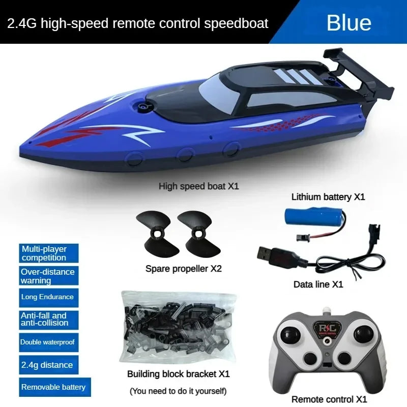 High-Speed 2.4GHz Remote Control Toy Boat for Kids - Waterproof Electric Summer Fun