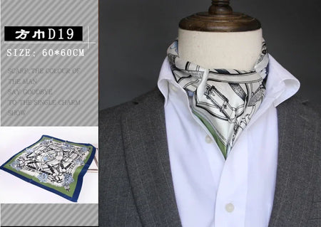 British Men's Silk Scarf &ndash; Elegant Satin Touch D19