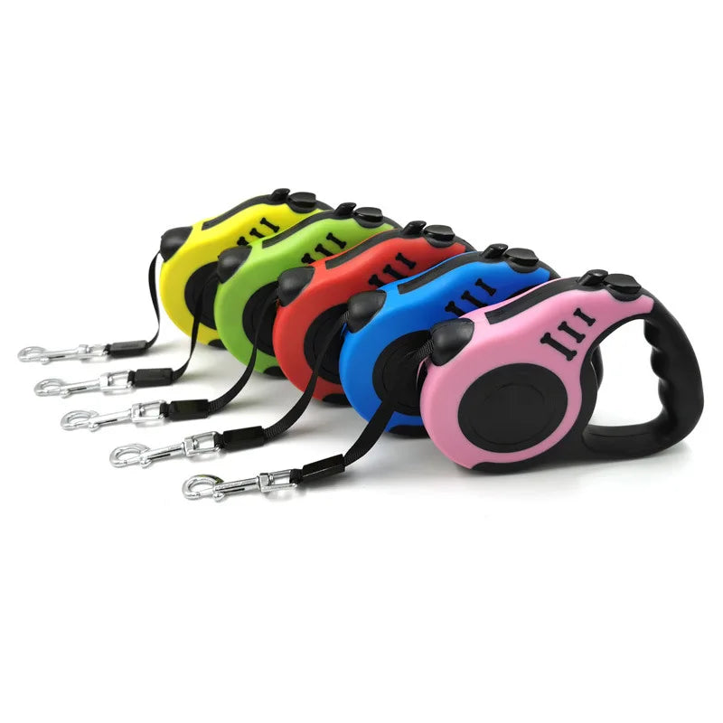 🟠 5M Dog Retractable Traction Rope Automatic Nylon Puppy Cat Traction Rope Belt Pets Walking Leashes for Small Pet Medium Dogs
