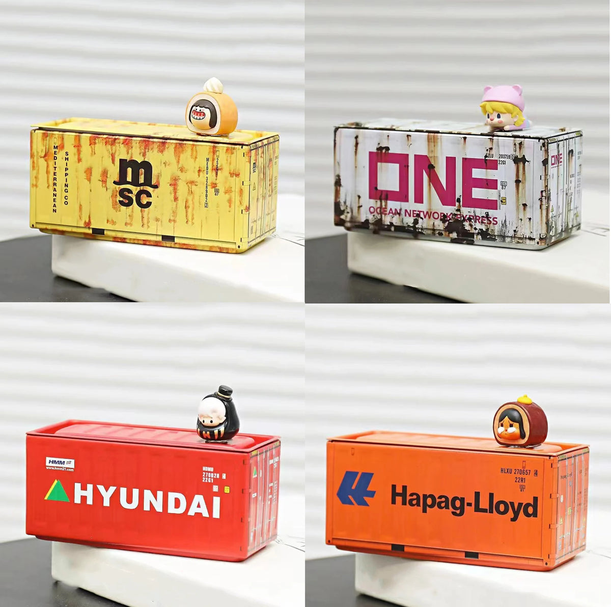 Coolplay Retro Industrial Iron Mini Storage Box Set &ndash; Creative Desktop Decoration 4pcs E / no dolls