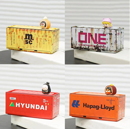 Coolplay Retro Industrial Iron Mini Storage Box Set &ndash; Creative Desktop Decoration 4pcs E / no dolls