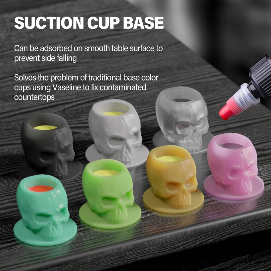 Multicolor Silicone Skull Tattoo Ink Cup 100Pcs Disposable