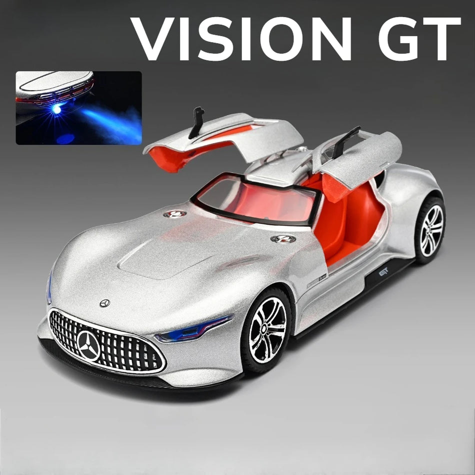 1:24 Vision GT GTR Diecast Model Avto z Metalno Karoserijo in Lučmi