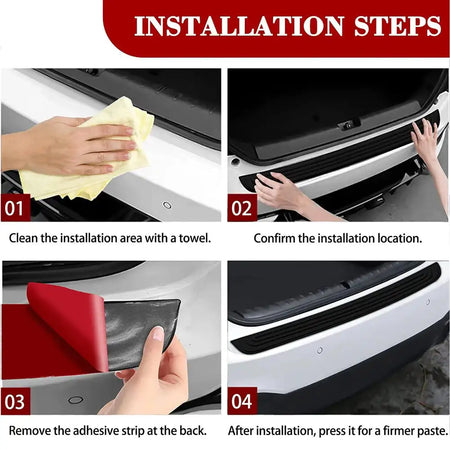 Universal Rubber Mouldings Pad Trim Cover Strip Anti-Scratch Car Rear Bumper Guard Plate Cover Trim Trunk Guard Car Accessories