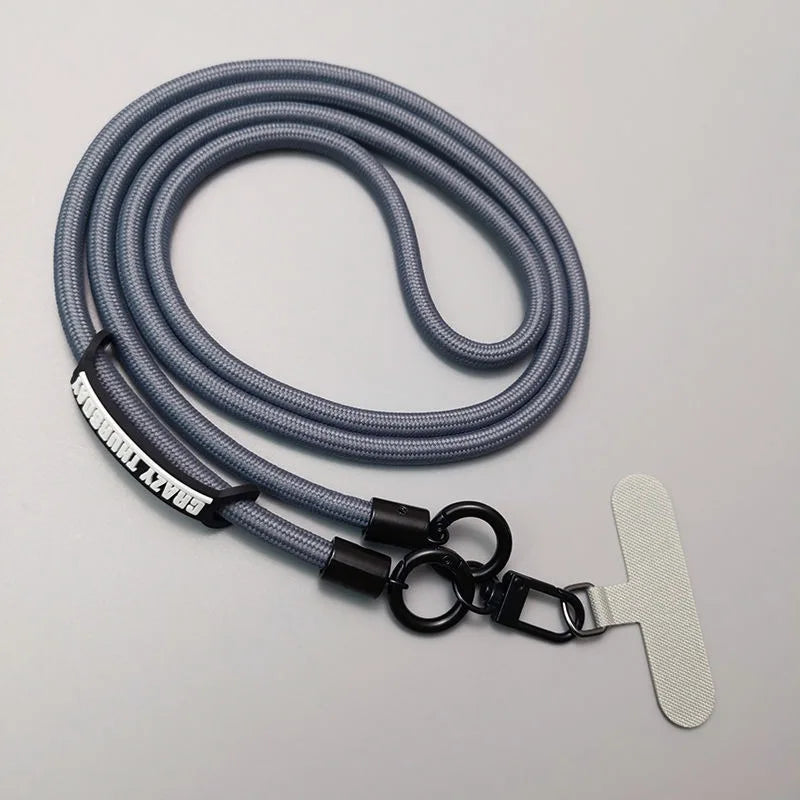 Long And Bold Phone Hanging Strap &ndash; Universal Nylon Comfort Grey
