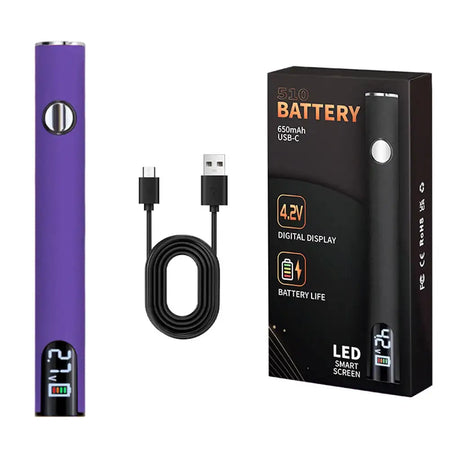 650mAh 510 Thread Pen Soldering Kit Adjustable Voltage Purple