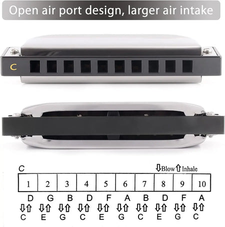 Harmonica Senior Bruce 10 Hole Blues &ndash; Case Included