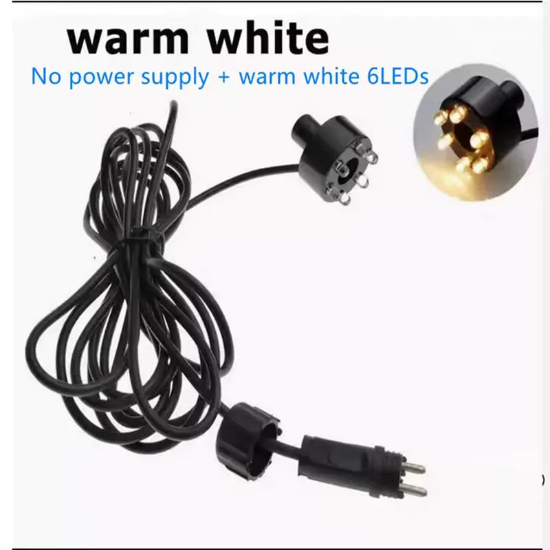 6 LED Underwater Lights 12V Aquarium Pool &ndash; IP68 Waterproof 6led 12V warm white