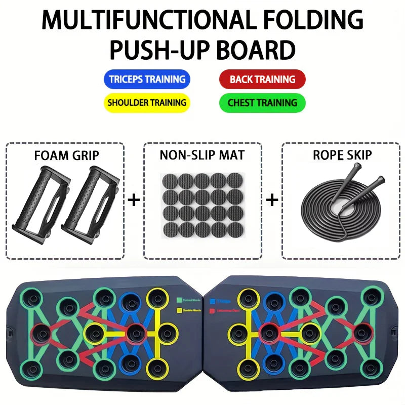 Multifunctional Portable Push-up Board Set for Total Upper Body Training Board rope skipping