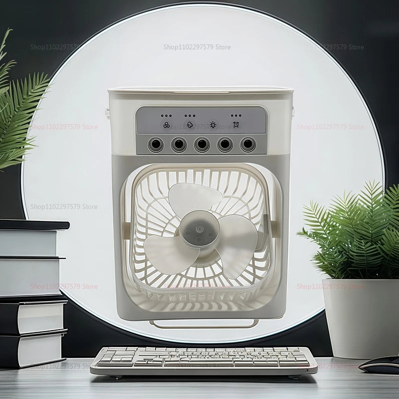 3-in-1 Portable Air Cooler Fan, Humidifier &amp; LED Night Light - Compact Personal Air Conditioner for Home &amp; Office
