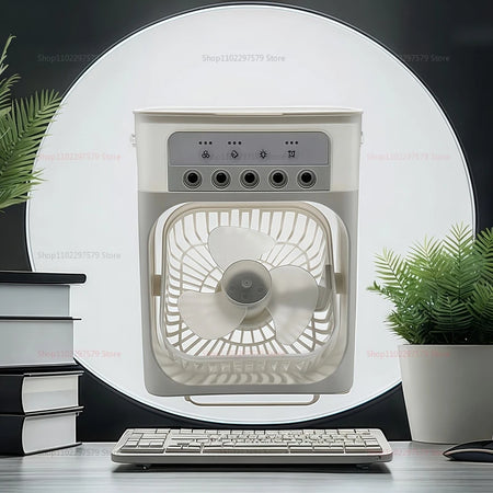 3-in-1 Portable Air Cooler Fan, Humidifier &amp; LED Night Light - Compact Personal Air Conditioner for Home &amp; Office