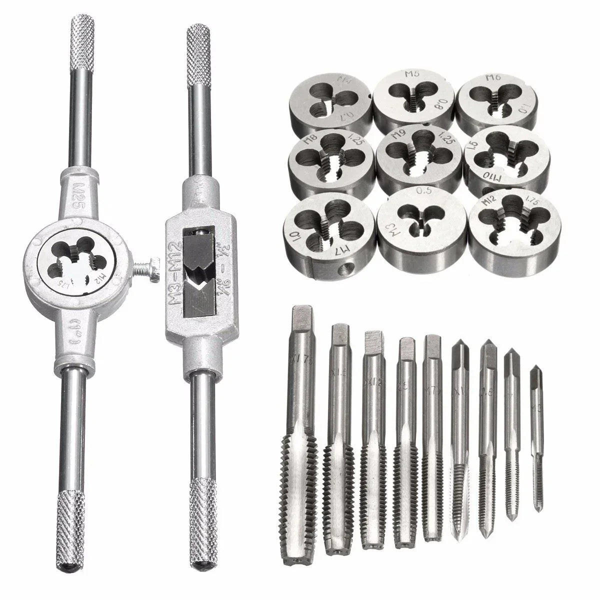 8 12 20Pcs Metric Hand Tap And Die Set M3-M12 &ndash; Versatile