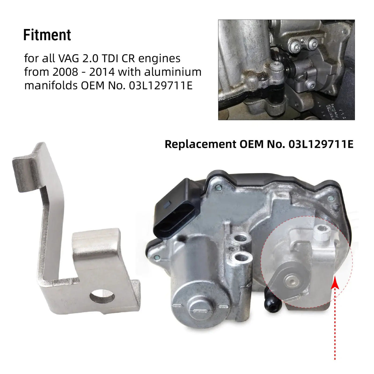 PIKBUK P2015 Repair Kit Suitable for VW Audi Seat Skoda 2.0 TDI CR Engines with Aluminium Manifold 03L129711E by InterCyprus Trading Ltd