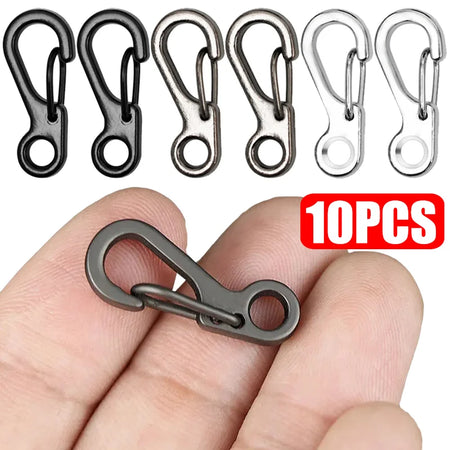 10-Pack Mini Aluminium Alloy Carabiners - Durable EDC Keychain &amp; Camping Hooks